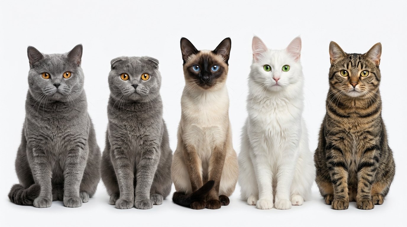 Popüler evcil kedi ırkları British Shorthair ve Scottish Fold